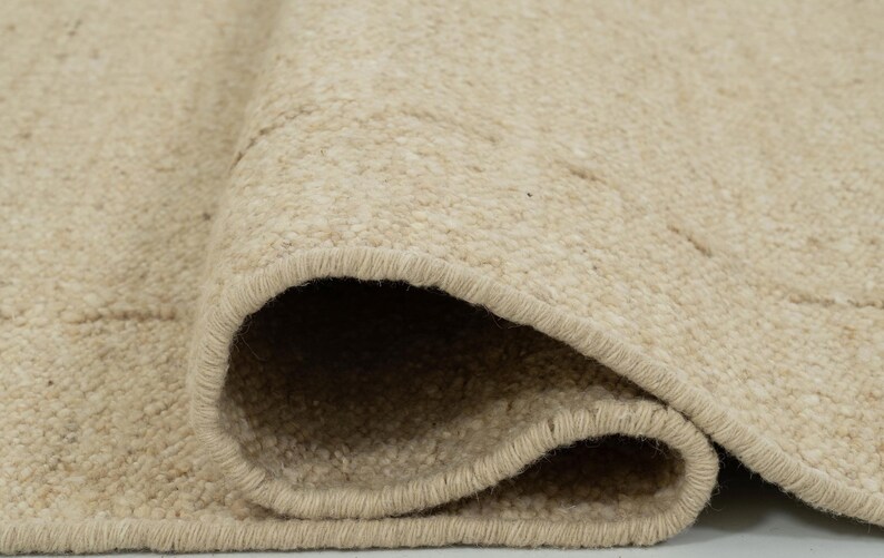 Woven Ridge Herbst-Kamelwollteppich, handgewebt, gerippt, mit Richtungsbindung, warmer Kamel-Teppich 8x10 Bild 7