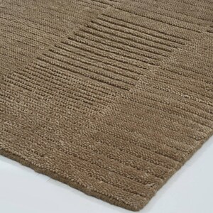 Deep Pile Cruise Sienna Wool Rug, Hand-Knotted Plush High-Low Pile, Burnt Sienna Area Rug 8x10 image 7