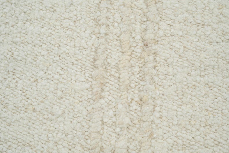 Woven Ridge Aspen Ivory Wool Rug, Hand-Woven Ribbed Directional Weave, Ivory Cream Area Rug 8x10 image 4
