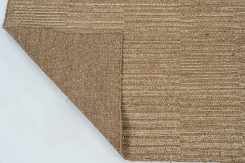 Deep Pile Crest Camel Wool Rug, Hand-Knotted Plush High-Low Pile, Warm Camel Area Rug 8x10 image 6