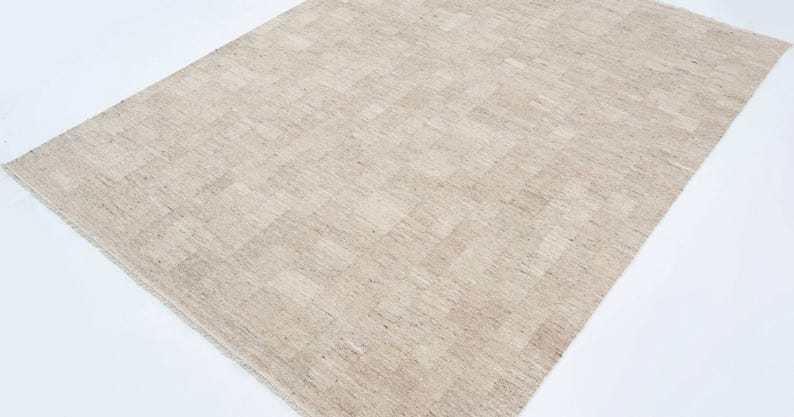 Soft Ground Divide Honey wollen vloerkleed, handgeweven laagpolig platweefsel, warm honingkleurig vloerkleed 8x10 afbeelding 4