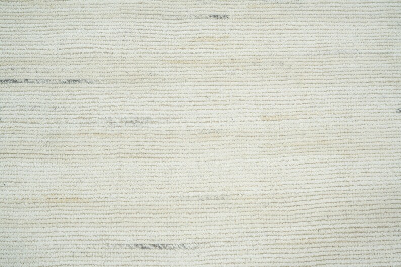 Alfombra de lana Warm Grain Acorn Ivory, tejido tribal texturizado anudado a mano, alfombra de área color crema marfil 8x10 imagen 4