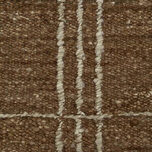 Woven Ridge Basalt Cream Wool Rug, Hand-Woven Ribbed Directional Weave, Cream Area Rug 8x10 image 3