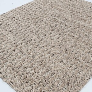 Still Water Burlap Camel Wool Rug, Hand-Knotted Tonal Washed Pattern, Warm Camel Area Rug 8x10 image 7