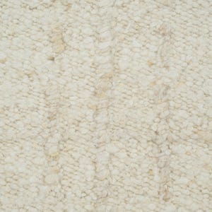 Woven Ridge Ash Ivory Wool Rug, Hand-Woven Ribbed Directional Weave, Ivory Cream Area Rug 8x10 image 4