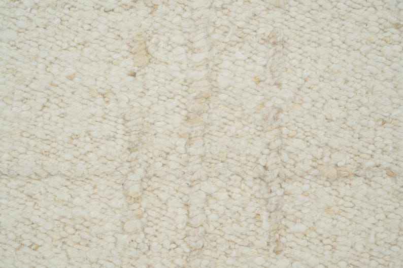 Woven Ridge Ash Ivory Wool Rug, Hand-Woven Ribbed Directional Weave, Ivory Cream Area Rug 8x10 image 4