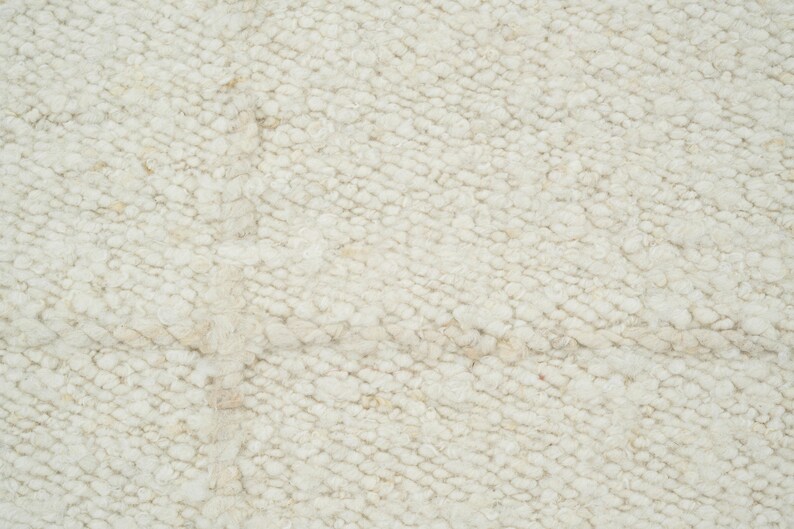Woven Ridge Aurora Ivory Wool Rug, Hand-Woven Ribbed Directional Weave, Ivory Cream Area Rug 8x10 image 4