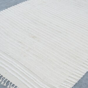 Warm Grain Cardamom Ivory wollen vloerkleed, handgeknoopt met een gestructureerd tribaal weefsel, ivoorkleurig crèmekleurig vloerkleed 8x10 afbeelding 6