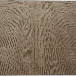 Deep Pile Cruise Sienna Wool Rug, Hand-Knotted Plush High-Low Pile, Burnt Sienna Area Rug 8x10 image 8