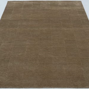 Deep Pile Cruise Sienna Wool Rug, Hand-Knotted Plush High-Low Pile, Burnt Sienna Area Rug 8x10 image 3
