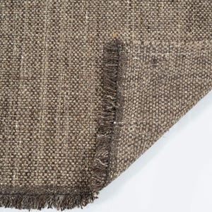 Woven Ridge Cupola Honey wollen vloerkleed, handgeweven ribbelweefsel met richtingspatroon, warm honingkleurig vloerkleed 8x10 afbeelding 5
