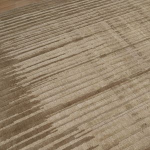 Still Water Beacon Wheat Wool Rug, Hand-Knotted Striated Sheen, Warm Gold Camel Area Rug 8x10 image 8