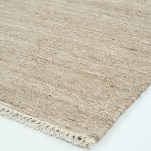 Soft Ground Creek Wollteppich in Taupe, handgewebt, flachgewebt, kurzflorig, graubeige-taupefarbener Teppich, 8x10 Bild 5