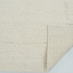 Woven Ridge Aurora Ivory Wool Rug, Hand-Woven Ribbed Directional Weave, Ivory Cream Area Rug 8x10 image 5