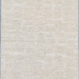 Still Water Canyon Cream Wool Rug, Hand-Knotted Tonal Washed Pattern, Cream Area Rug 8x10 image 2