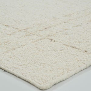 Woven Ridge Ash Ivory Wool Rug, Hand-Woven Ribbed Directional Weave, Ivory Cream Area Rug 8x10 image 7