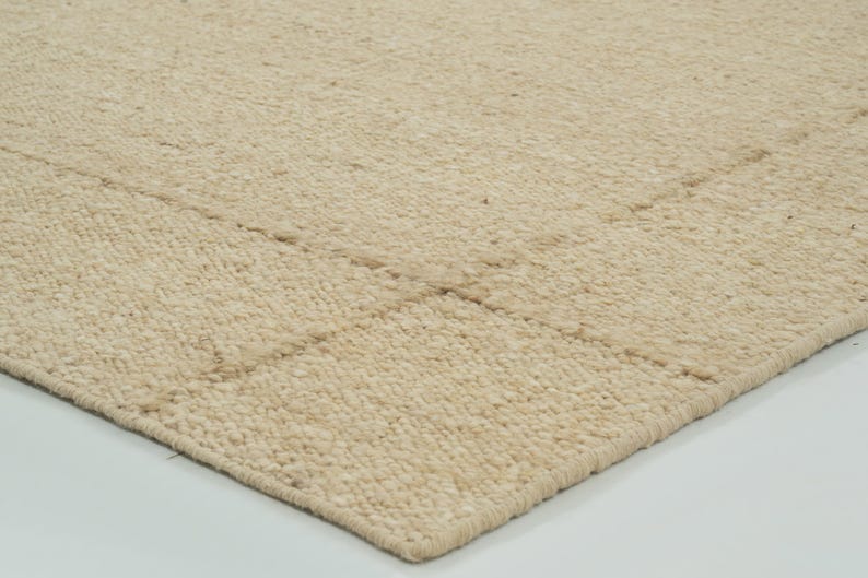 Woven Ridge Herbst-Kamelwollteppich, handgewebt, gerippt, mit Richtungsbindung, warmer Kamel-Teppich 8x10 Bild 3