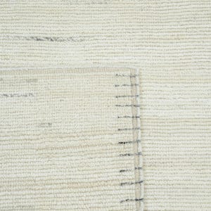 Alfombra de lana Warm Grain Acorn Ivory, tejido tribal texturizado anudado a mano, alfombra de área color crema marfil 8x10 imagen 1