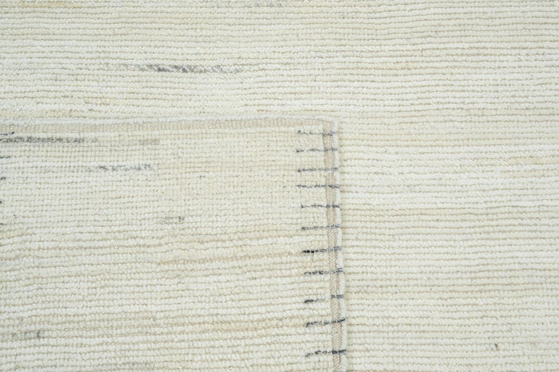 Alfombra de lana Warm Grain Acorn Ivory, tejido tribal texturizado anudado a mano, alfombra de área color crema marfil 8x10 imagen 1