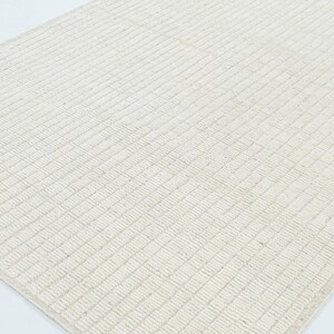Hoogpolig wollen vloerkleed in de kleur Briar Ivory, handgeknoopt, pluche, hoog-laagpolig, ivoorkleurig crèmekleurig vloerkleed 8x10 afbeelding 6