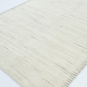 Alfombra de lana Warm Grain Acorn Ivory, tejido tribal texturizado anudado a mano, alfombra de área color crema marfil 8x10 imagen 6
