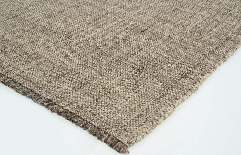 Tappeto Woven Ridge Current in lana color crema, tessuto a mano con trama a coste direzionali, tappeto color crema 8x10 immagine 6