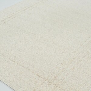 Woven Ridge Ash Ivory Wool Rug, Hand-Woven Ribbed Directional Weave, Ivory Cream Area Rug 8x10 image 6