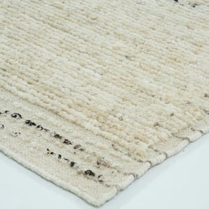 Warm Grain Boulder Cream wollen vloerkleed, handgeknoopt met een gestructureerd tribaal weefsel, crèmekleurig vloerkleed 8x10 afbeelding 7
