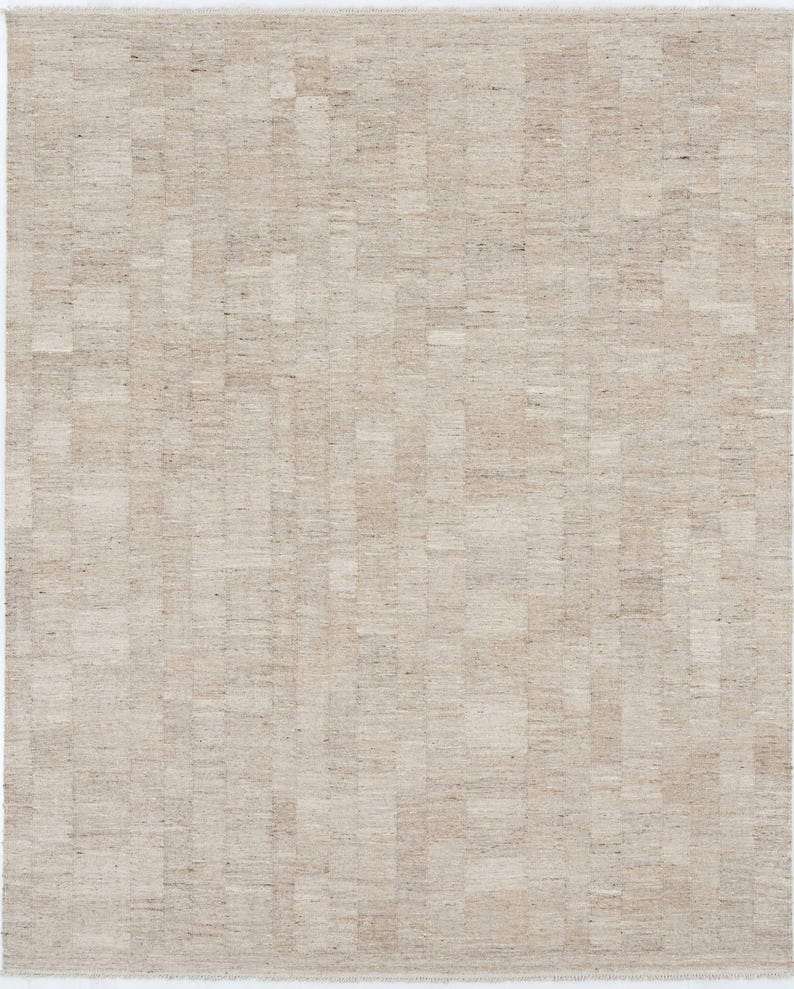 Soft Ground Divide Honey wollen vloerkleed, handgeweven laagpolig platweefsel, warm honingkleurig vloerkleed 8x10 afbeelding 1