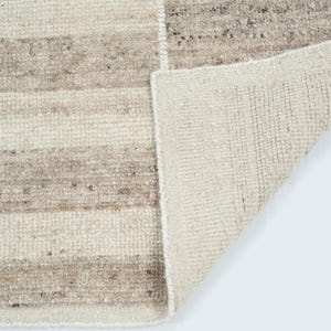Deep Pile Copse Cream Wool Rug, Hand-Knotted Plush High-Low Pile, Cream Area Rug 8x10 image 6