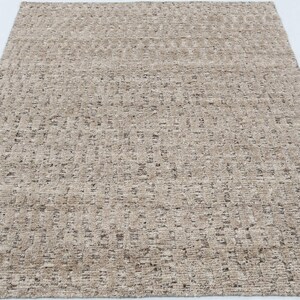 Still Water Burlap Camel Wool Rug, Hand-Knotted Tonal Washed Pattern, Warm Camel Area Rug 8x10 image 3