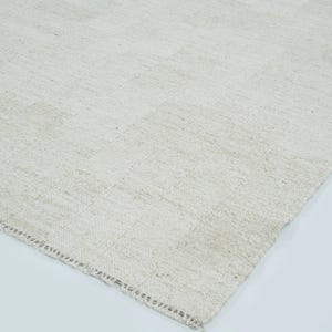 Tapete Soft Ground Dill Cream em lã, tecido à mão com trama plana de pelo baixo, tapete creme 8x10 imagem 1