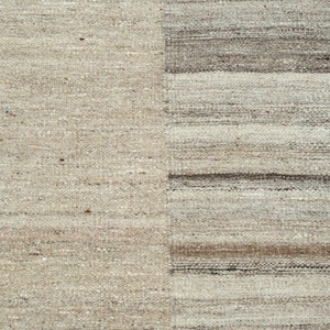 Soft Ground Creek Wollteppich in Taupe, handgewebt, flachgewebt, kurzflorig, graubeige-taupefarbener Teppich, 8x10 Bild 1