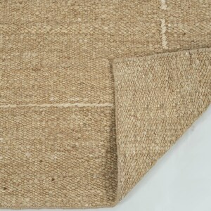 Geweven Ridge Azuriet Camel wollen vloerkleed, handgeweven ribbels met richtingspatroon, warm camelkleurig vloerkleed 8x10 afbeelding 5