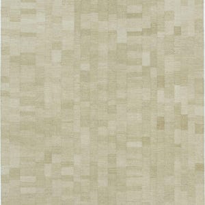 Tappeto in lana Soft Ground Dawn Honey, tessuto a mano a pelo corto, con trama piatta, caldo colore miele, 8x10 immagine 2