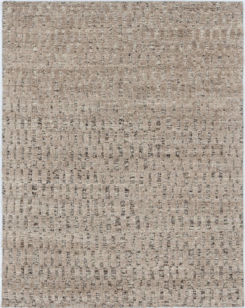 Still Water Burlap Camel Wool Rug, Hand-Knotted Tonal Washed Pattern, Warm Camel Area Rug 8x10 image 2