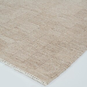 Zachte, laagpolige, camelkleurige wollen vloerkleed, handgeweven, platgeweven, warme camelkleurige vloerkleed 8x10 afbeelding 7