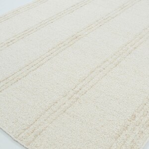 Woven Ridge Aspen Ivory Wool Rug, Hand-Woven Ribbed Directional Weave, Ivory Cream Area Rug 8x10 image 6