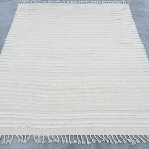 Warm Grain Cardamom Ivory wollen vloerkleed, handgeknoopt met een gestructureerd tribaal weefsel, ivoorkleurig crèmekleurig vloerkleed 8x10 afbeelding 2