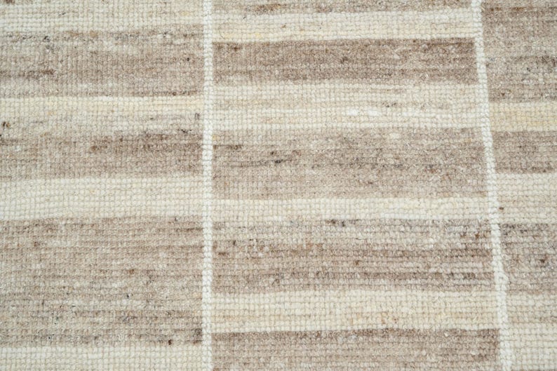 Deep Pile Copse Cream Wool Rug, Hand-Knotted Plush High-Low Pile, Cream Area Rug 8x10 image 2