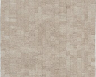 Weicher Kamelwollteppich von Dado, handgewebt, flachgewebt, mit kurzem Flor, warmer Kamelteppich 8x10