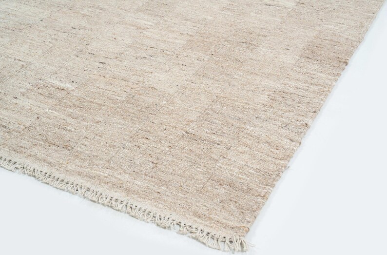 Soft Ground Divide Honey wollen vloerkleed, handgeweven laagpolig platweefsel, warm honingkleurig vloerkleed 8x10 afbeelding 5
