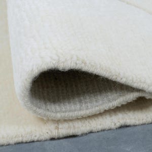 Quiet Weave Bramble Ivory Wool Rug, Hand-Knotted Tone-on-Tone Subtle Texture, Ivory Cream Area Rug 8x10 image 8