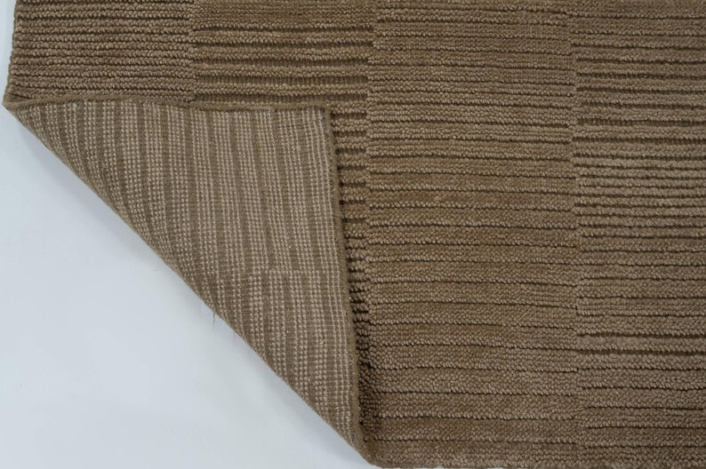 Deep Pile Cruise Sienna Wool Rug, Hand-Knotted Plush High-Low Pile, Burnt Sienna Area Rug 8x10 image 5