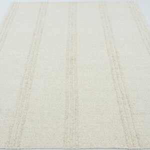 Woven Ridge Aspen Ivory Wool Rug, Hand-Woven Ribbed Directional Weave, Ivory Cream Area Rug 8x10 image 3