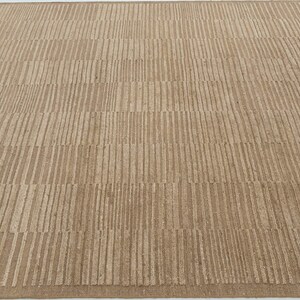 Deep Pile Crest Camel Wool Rug, Hand-Knotted Plush High-Low Pile, Warm Camel Area Rug 8x10 image 4