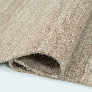 Soft Ground Creek Wollteppich in Taupe, handgewebt, flachgewebt, kurzflorig, graubeige-taupefarbener Teppich, 8x10 Bild 6