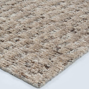 Still Water Burlap Camel Wool Rug, Hand-Knotted Tonal Washed Pattern, Warm Camel Area Rug 8x10 image 1