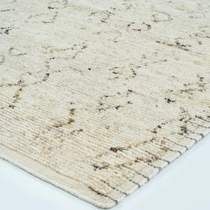 Tapis Warm Grain Candle en laine ivoire, tissage tribal texturé noué à la main, tapis crème ivoire 8x10 image 7