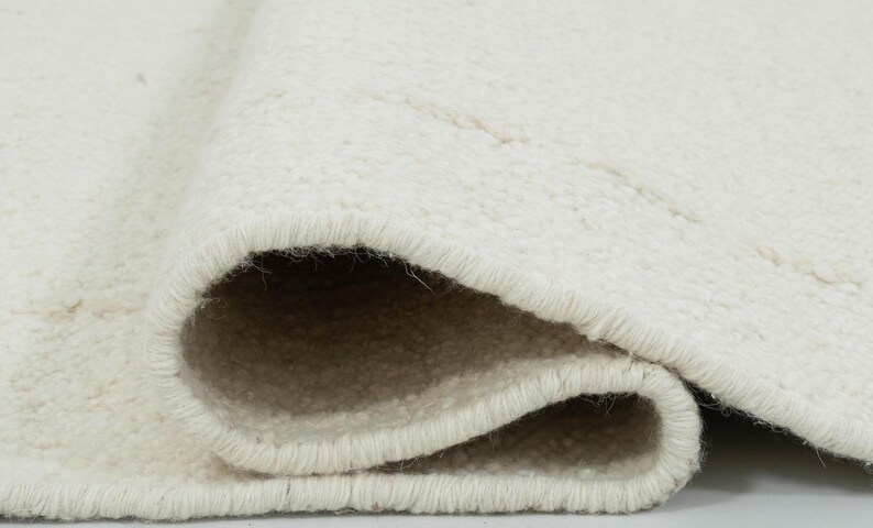 Woven Ridge Aurora Ivory Wool Rug, Hand-Woven Ribbed Directional Weave, Ivory Cream Area Rug 8x10 image 2